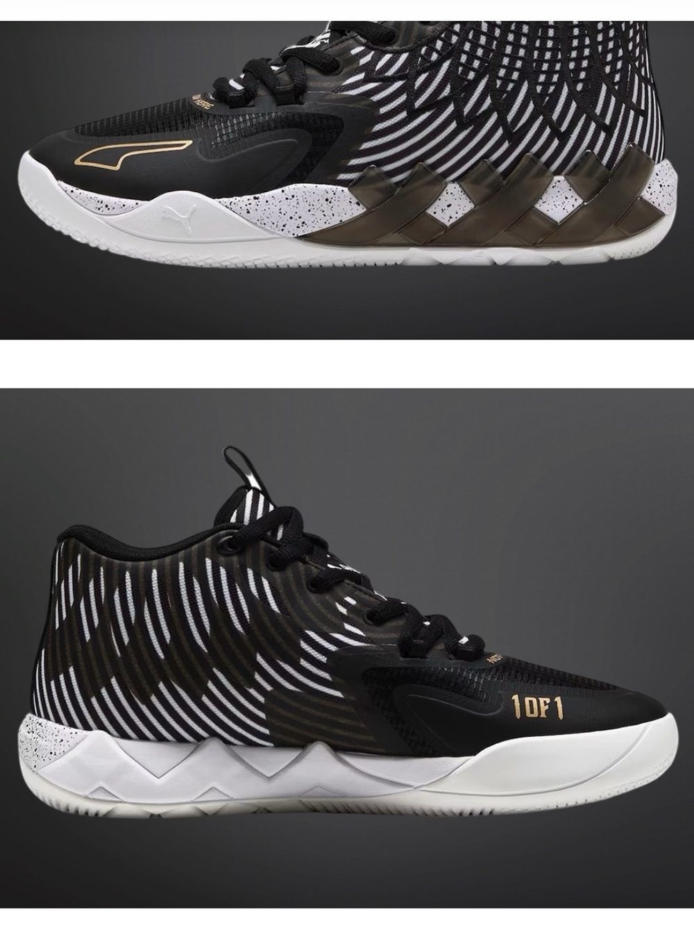 Puma Men’s Black and White Mid-Top Athletic Sneakers